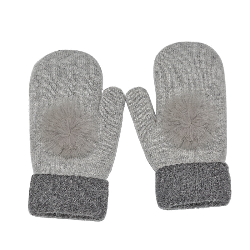 Delightful Pom Poms Mittens