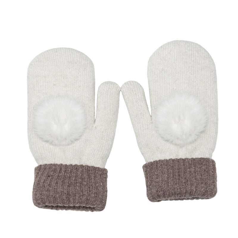 Delightful Pom Poms Mittens
