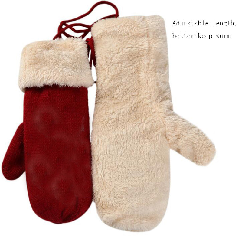 Cartoon Deer Wool Knitted Mittens