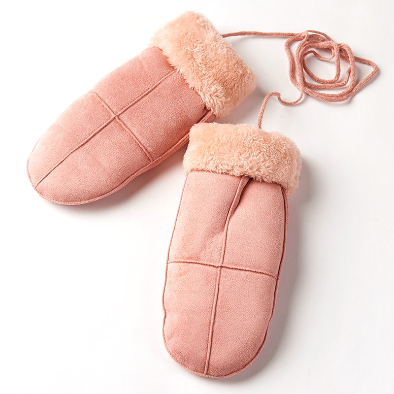 Suede Thick Rope Mittens