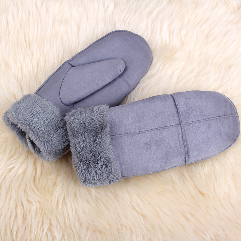 Suede Thick Rope Mittens