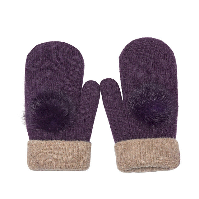 Delightful Pom Poms Mittens