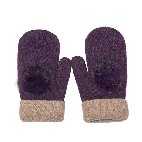 Delightful Pom Poms Mittens