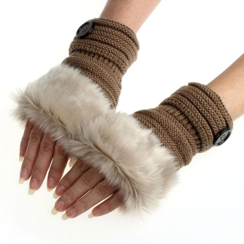 Stylish Button Fingerless Gloves