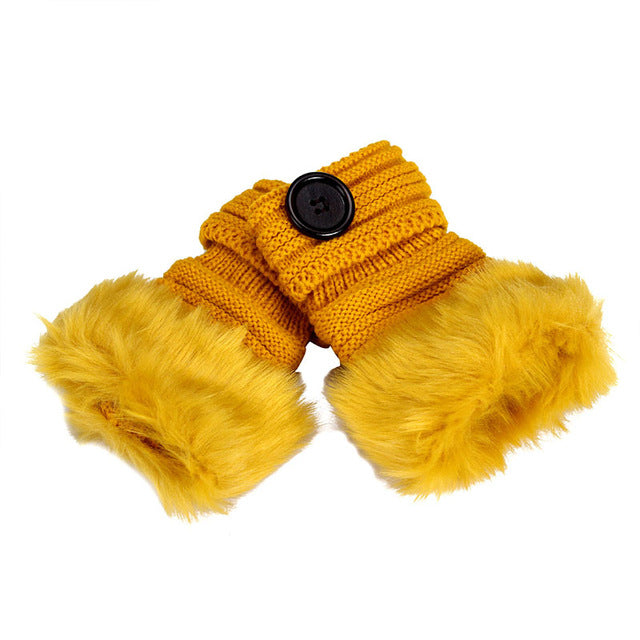 Stylish Button Fingerless Gloves