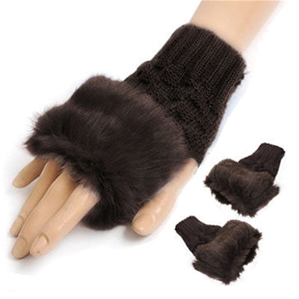Wool Blend Faux Fingerless Gloves
