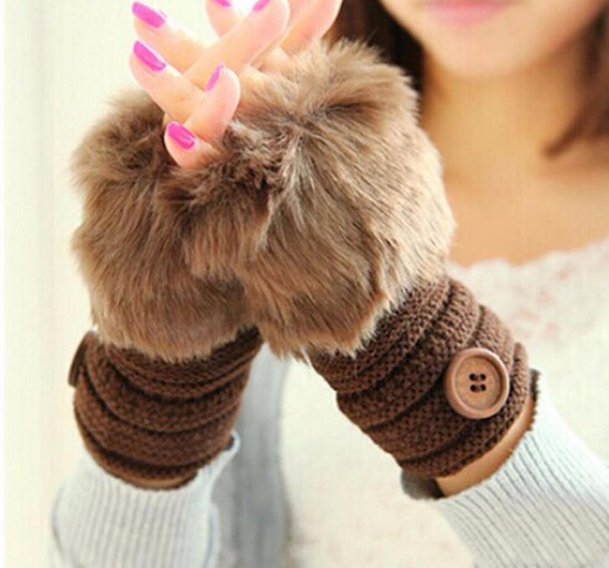 Stylish Button Fingerless Gloves