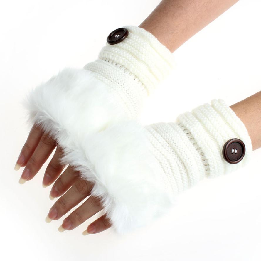 Stylish Button Fingerless Gloves