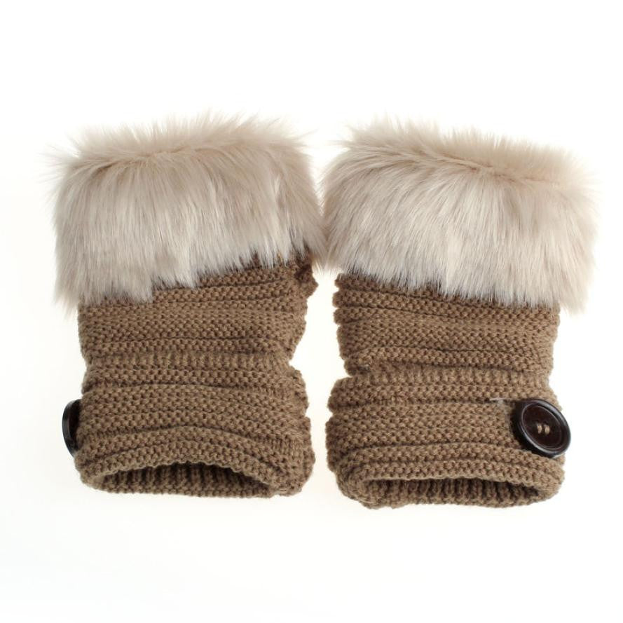 Stylish Button Fingerless Gloves