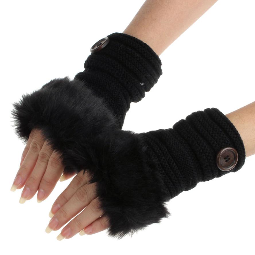 Stylish Button Fingerless Gloves