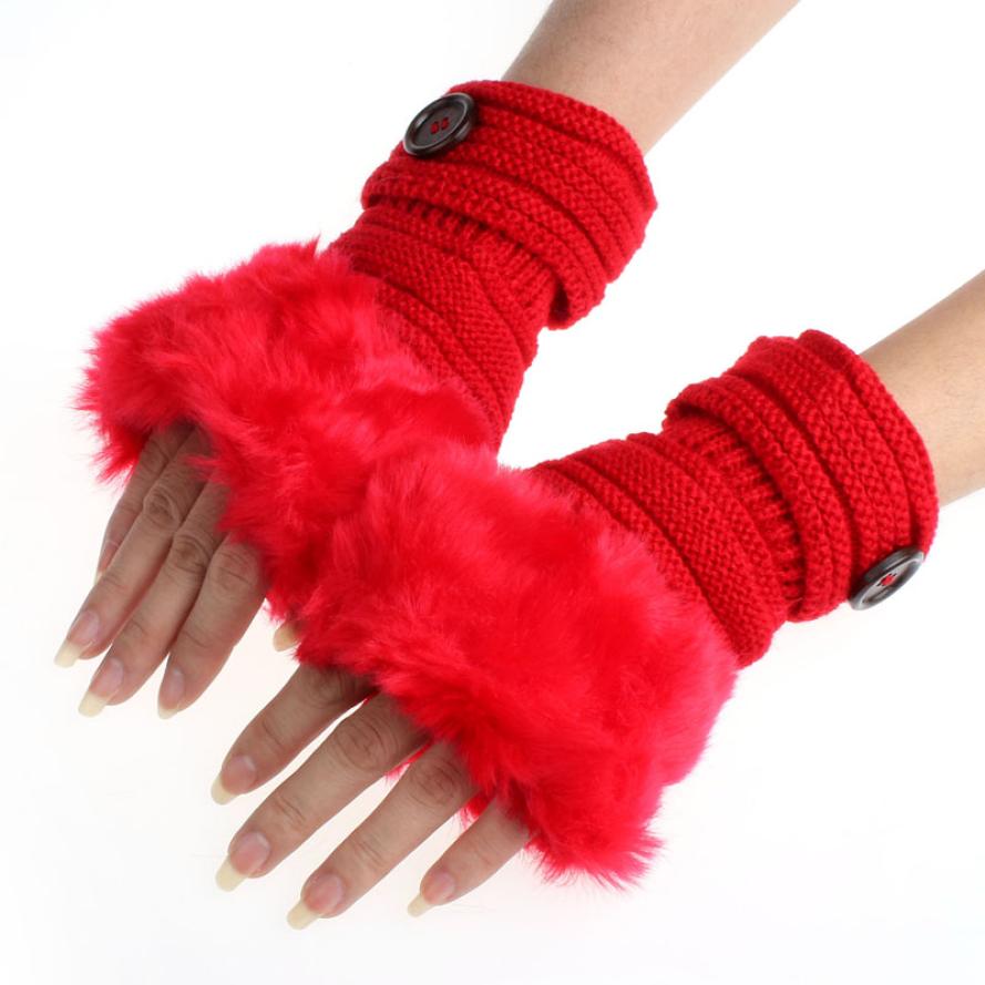 Stylish Button Fingerless Gloves